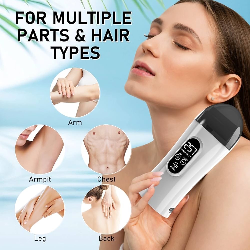 Roll on Wax Kit, Waxing Kit for Women, Upgrade Wax Roller Kit for Hair Removal